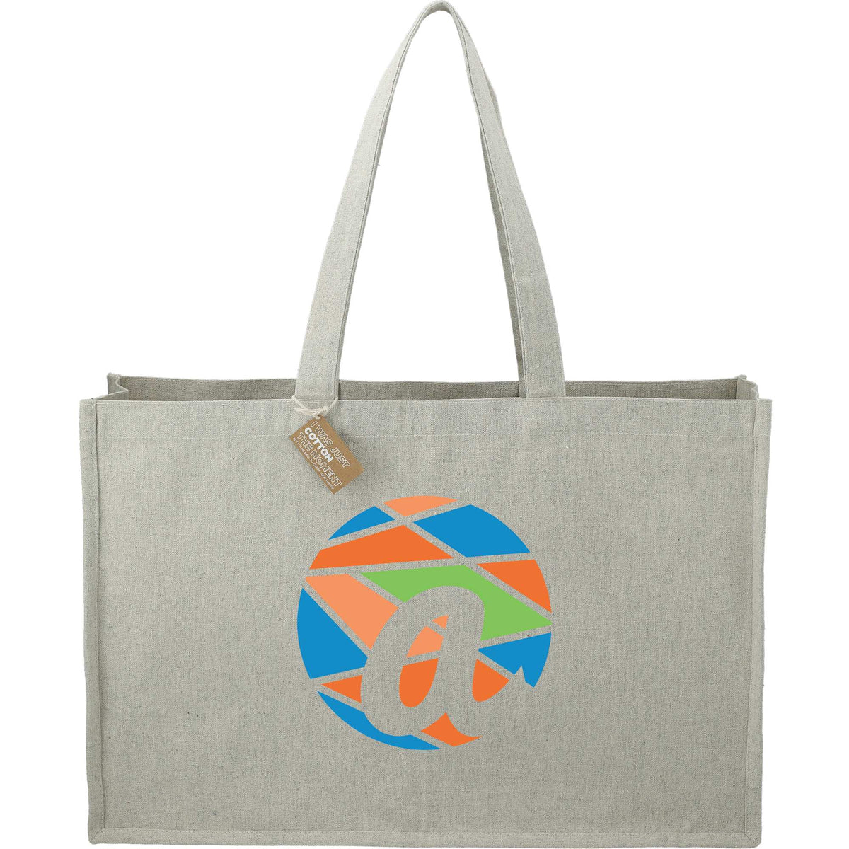 Repose Wide Recycled Shoulder Tote, 10 oz Transfer - Gray - Front