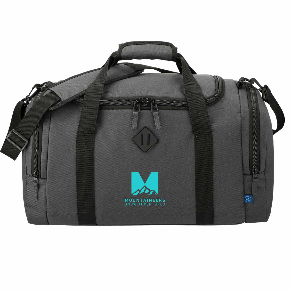 Repreve Ocean Duffel Bag in Recycled Ocean Plastic - Charcoal - Front