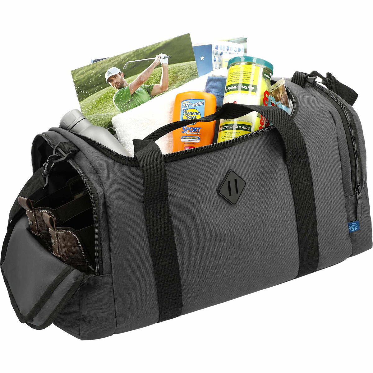 Repreve Ocean Duffel Bag in Recycled Ocean Plastic - Charcoal - Right Angle 4