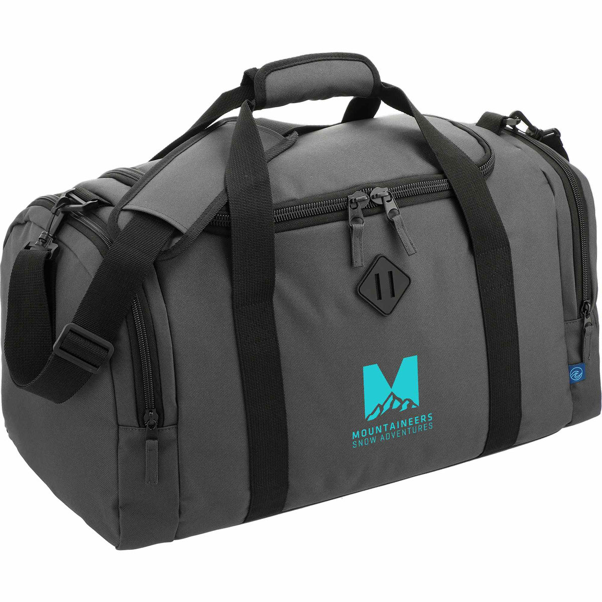 Repreve Ocean Duffel Bag in Recycled Ocean Plastic - Charcoal - Right Angle