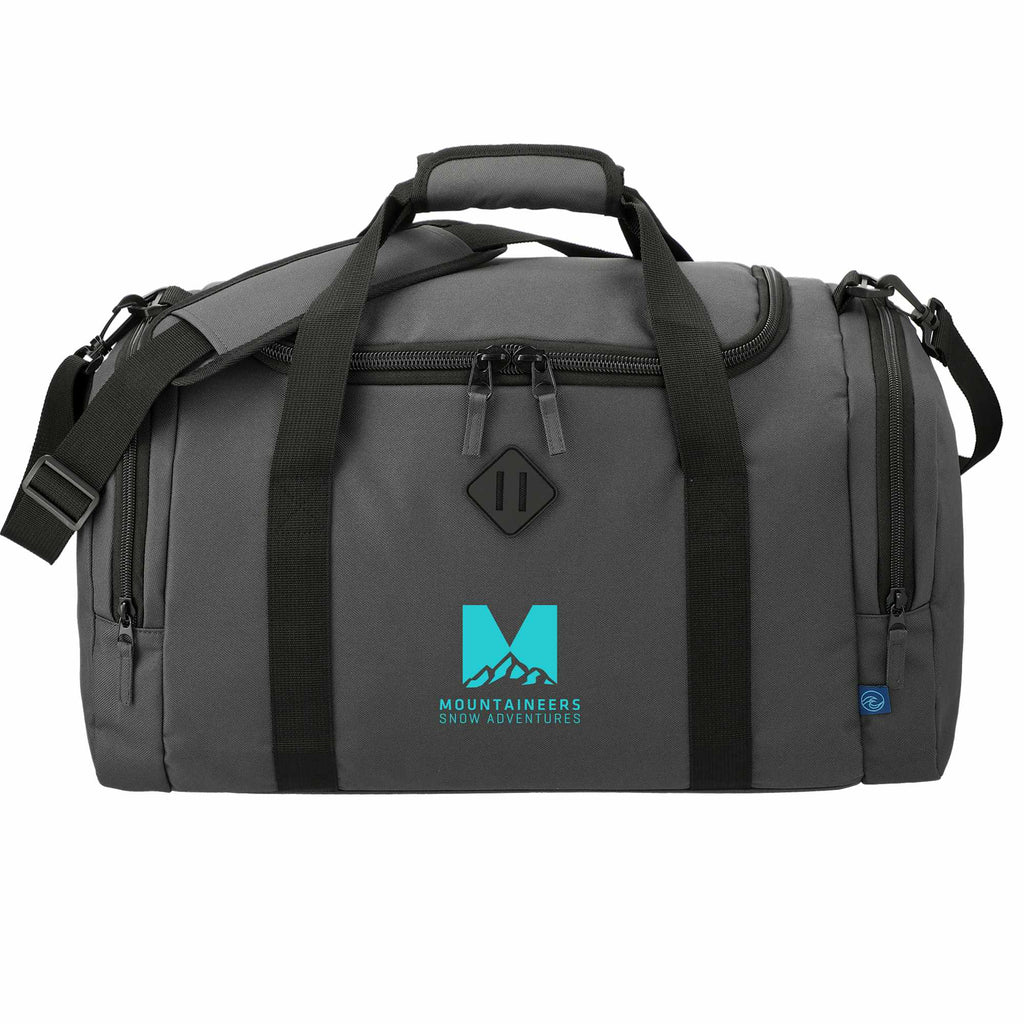 Repreve Ocean Duffel Bag in Recycled Ocean Plastic Embroidery - Charcoal - Front
