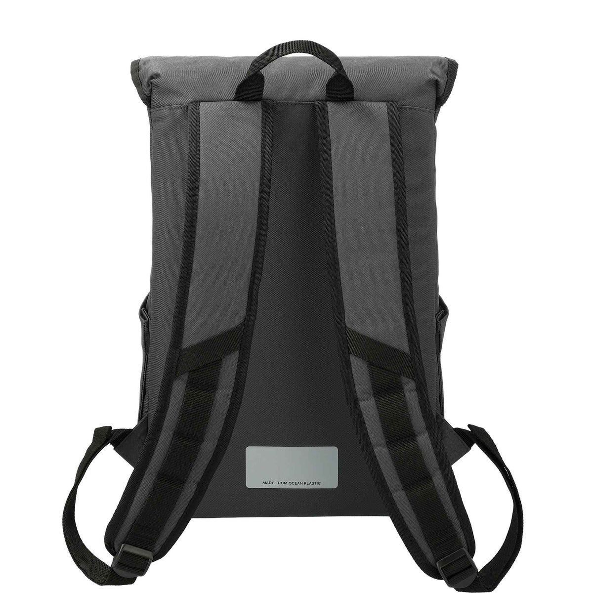 Repreve Ocean Rucksack with Cinch Closure, 15 Inch - Charcoal - Back