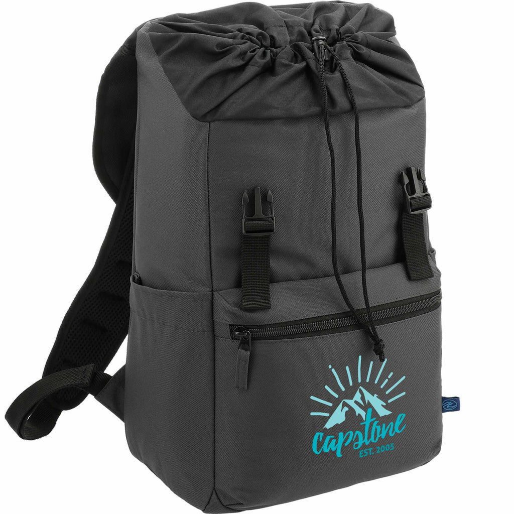 Repreve Ocean Rucksack with Cinch Closure, 15 Inch - Charcoal - Right Angle 2