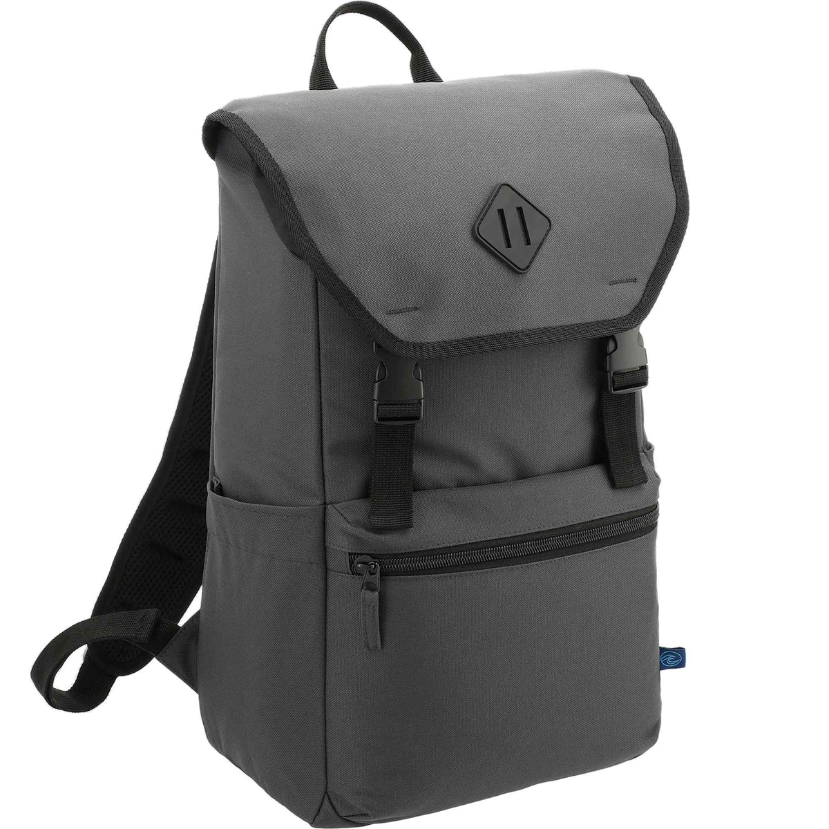Repreve Ocean Rucksack with Cinch Closure, 15 Inch - Charcoal - Right Angle 4