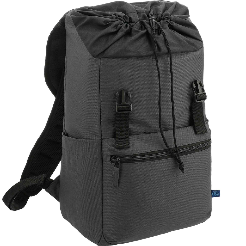 Repreve Ocean Rucksack with Cinch Closure, 15 Inch Transfer - Charcoal - Right Angle 5