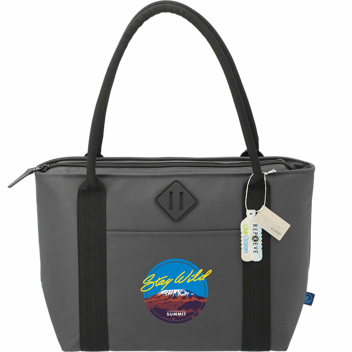 REPREVE Ocean Tote Cooler for 12 Cans Transfer - Charcoal - Front