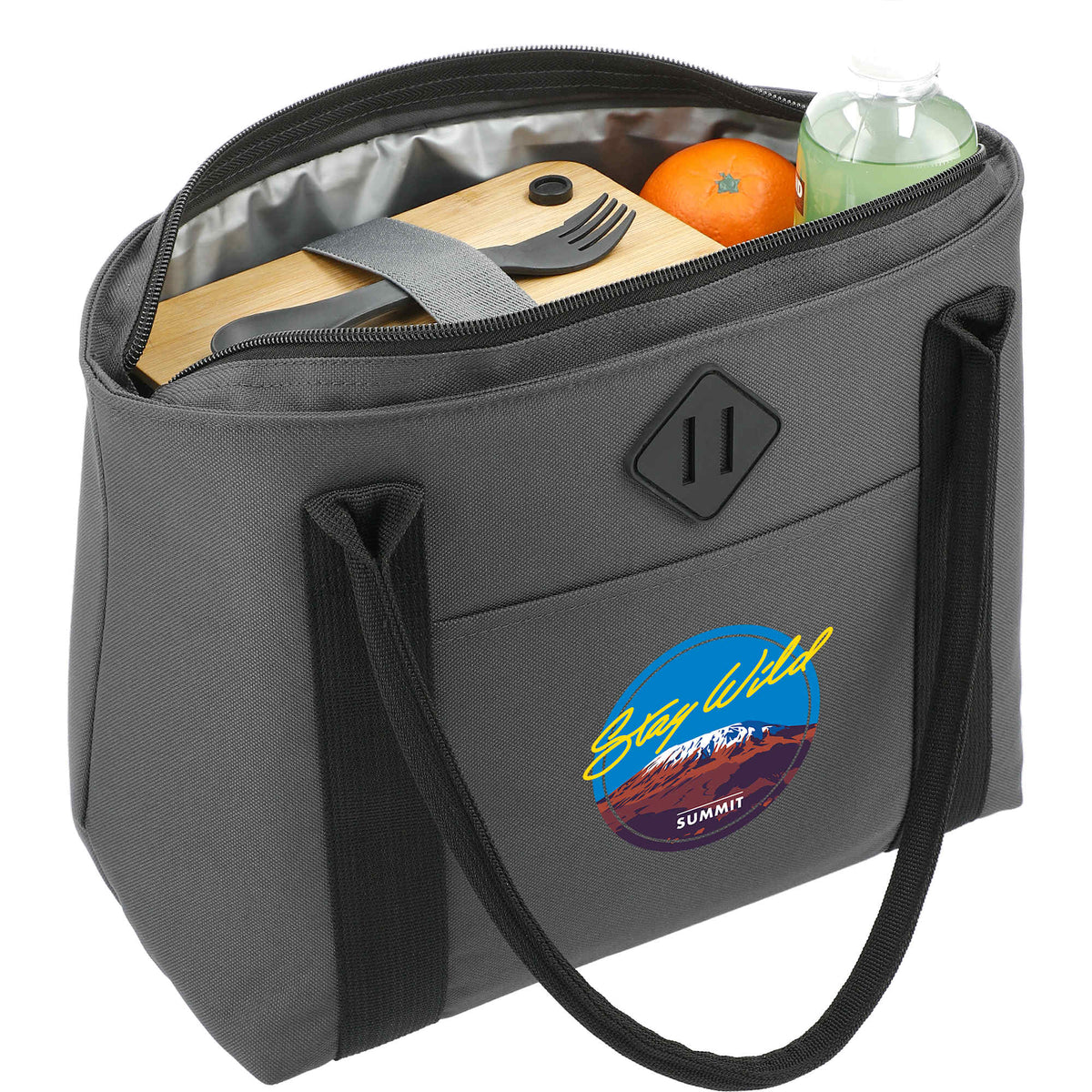 REPREVE Ocean Tote Cooler for 12 Cans Transfer - Charcoal - Right Angle 3