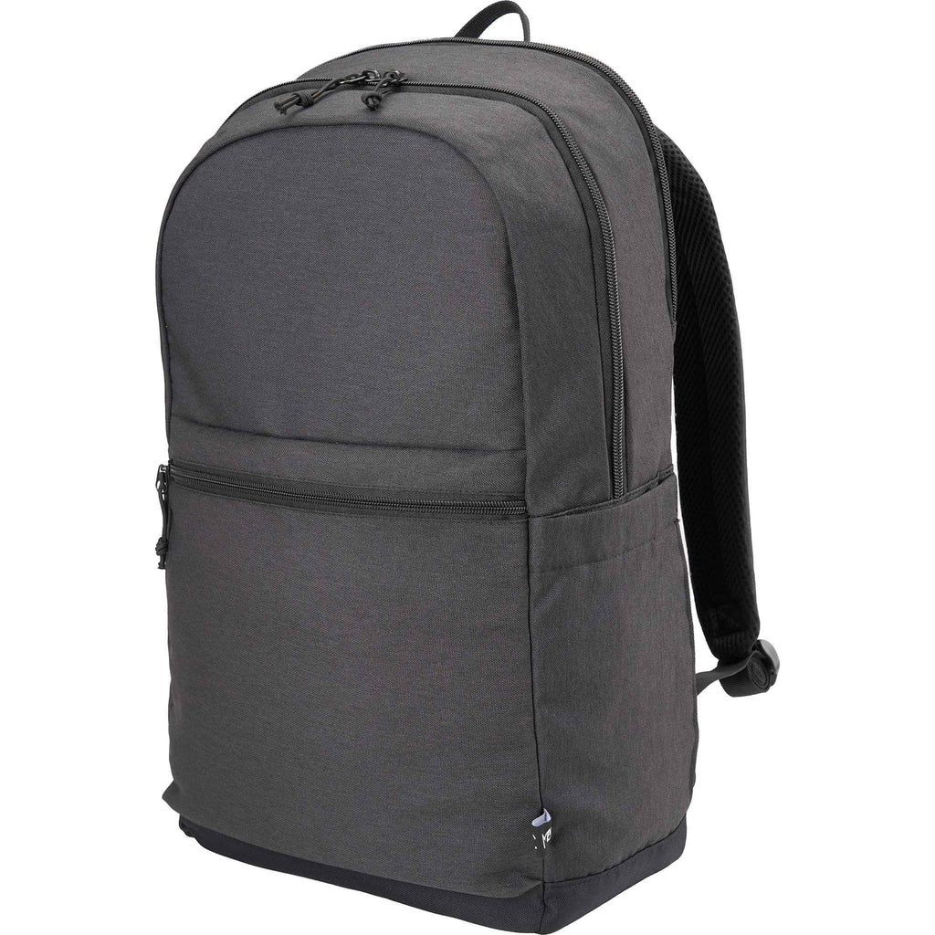 Repreve Recycled Laptop Backpack, 17 Inch Embroidery - Dark Gray - Left Angle
