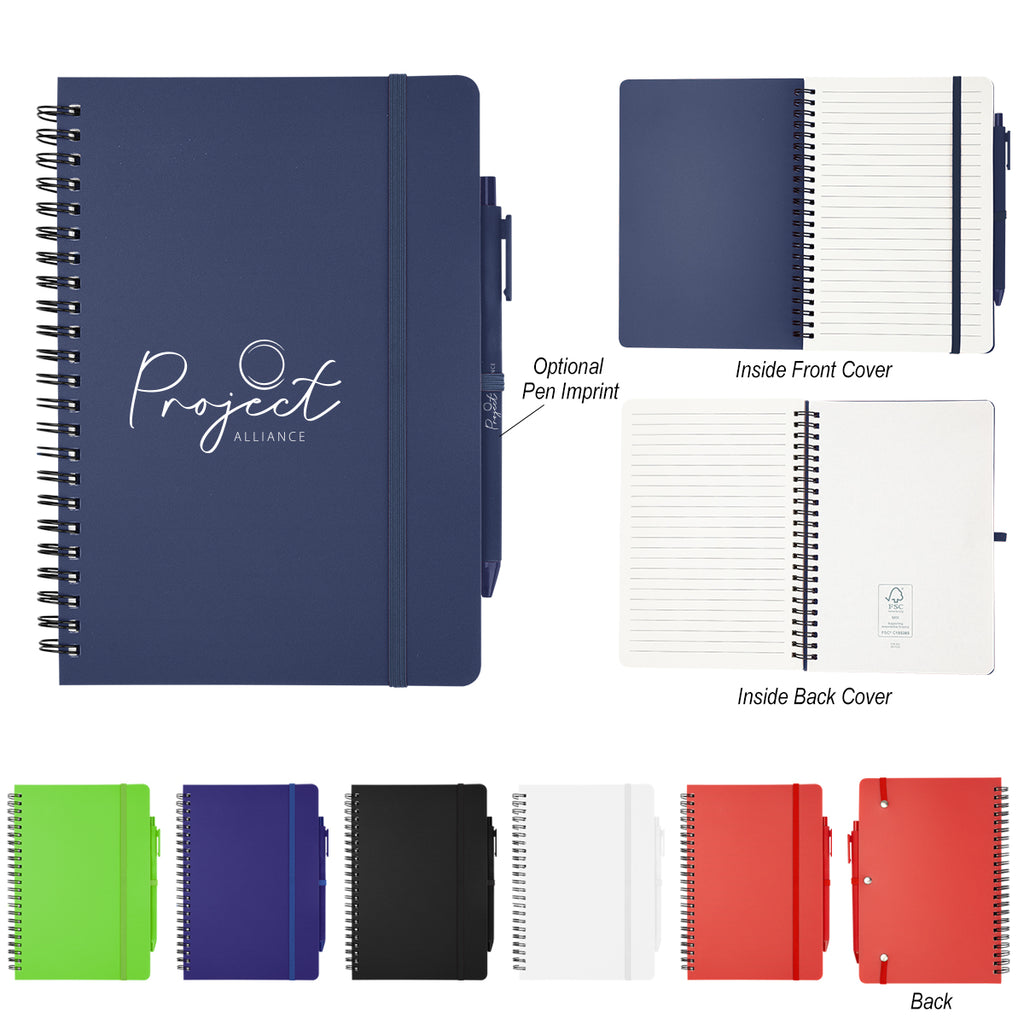 REPREVE Spiral Notebook and Pen, Recycled