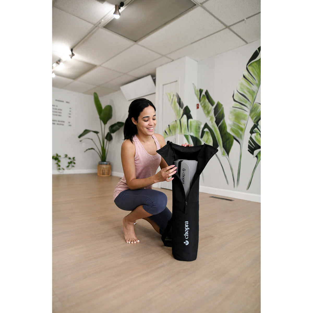 Restore Yoga Mat and Roll-Top Bag Set - Black - View 5