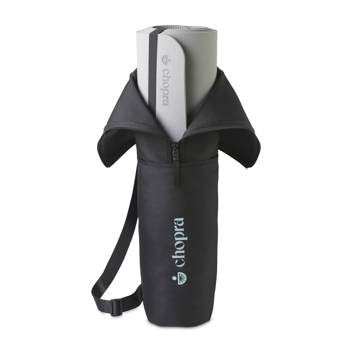 Restore Yoga Mat and Roll-Top Bag Set Transfer - Black - View 1