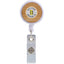 Retractable Badge Reel with Bamboo Face Full Color - Natural/White - Front