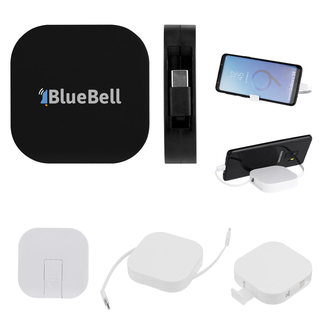 Retractable Quick Charging Cable and Phone Stand, 60W - 60W rABS Retractable Quick Charging Cable & Phone Stand