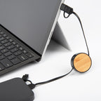 Retractable Three-Way Charging Cable in Bamboo - Inset+