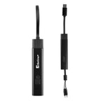 Retractable Travel Charging Cable in Recycled Aluminum Laser Engraving - Black - Pad Print