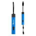Retractable Travel Charging Cable in Recycled Aluminum Laser Engraving - Royal Blue - Pad Print