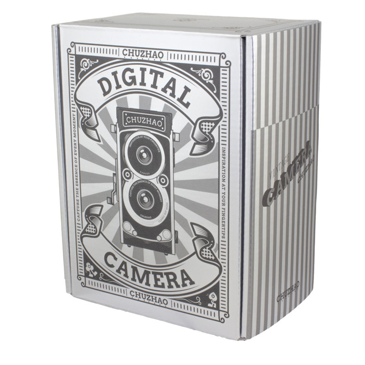Retro Digital Camera, CinemaFlex - Black with Silver - Packaging2