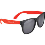 Retro Folding Sunglasses with UV 400 Lenses - RED - Front