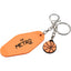 Retro Motel Key Tag with Basketball Charm - Orange - Front