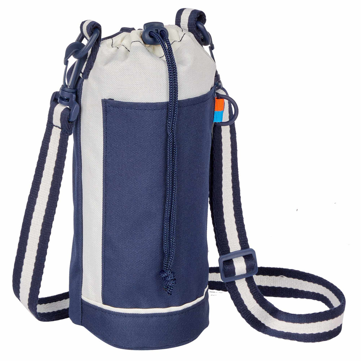 Retro Sport Bottle Sling in Recycled Polyester - Navy - Right Angle