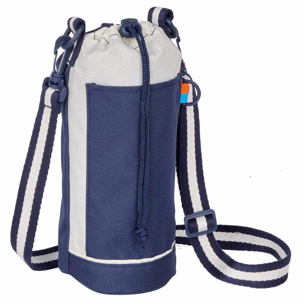 Retro Sport Bottle Sling in Recycled Polyester Transfer - Navy - Right Angle