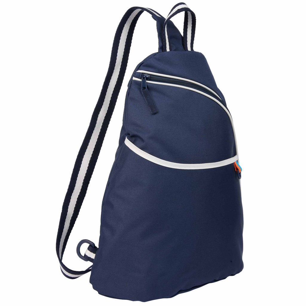 Retro Sport Sling Backpack for Tennis, Golf and Pickleball Transfer - Navy - Right Angle