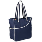 Retro Sport Tote with Pickleball Paddle Pocket Embroidery - Navy - Right Angle