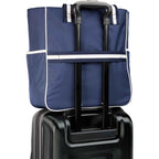 Retro Sport Tote with Pickleball Paddle Pocket Transfer - Navy - Trolley