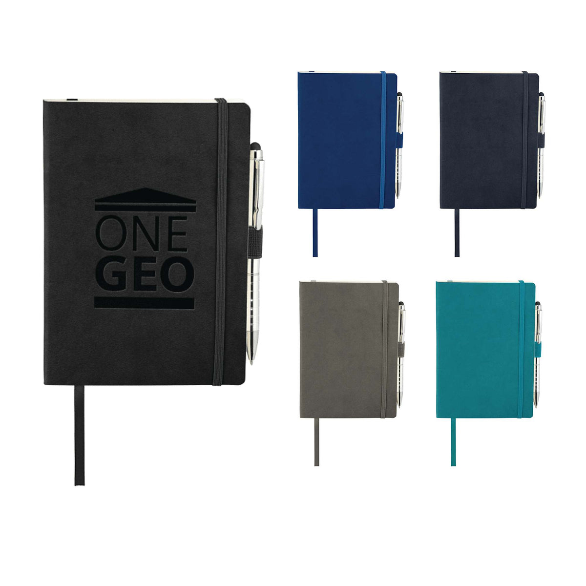 Revello Recycled Soft Cover Journal, 5 x 7 Inches Debossing - Black - Front Group
