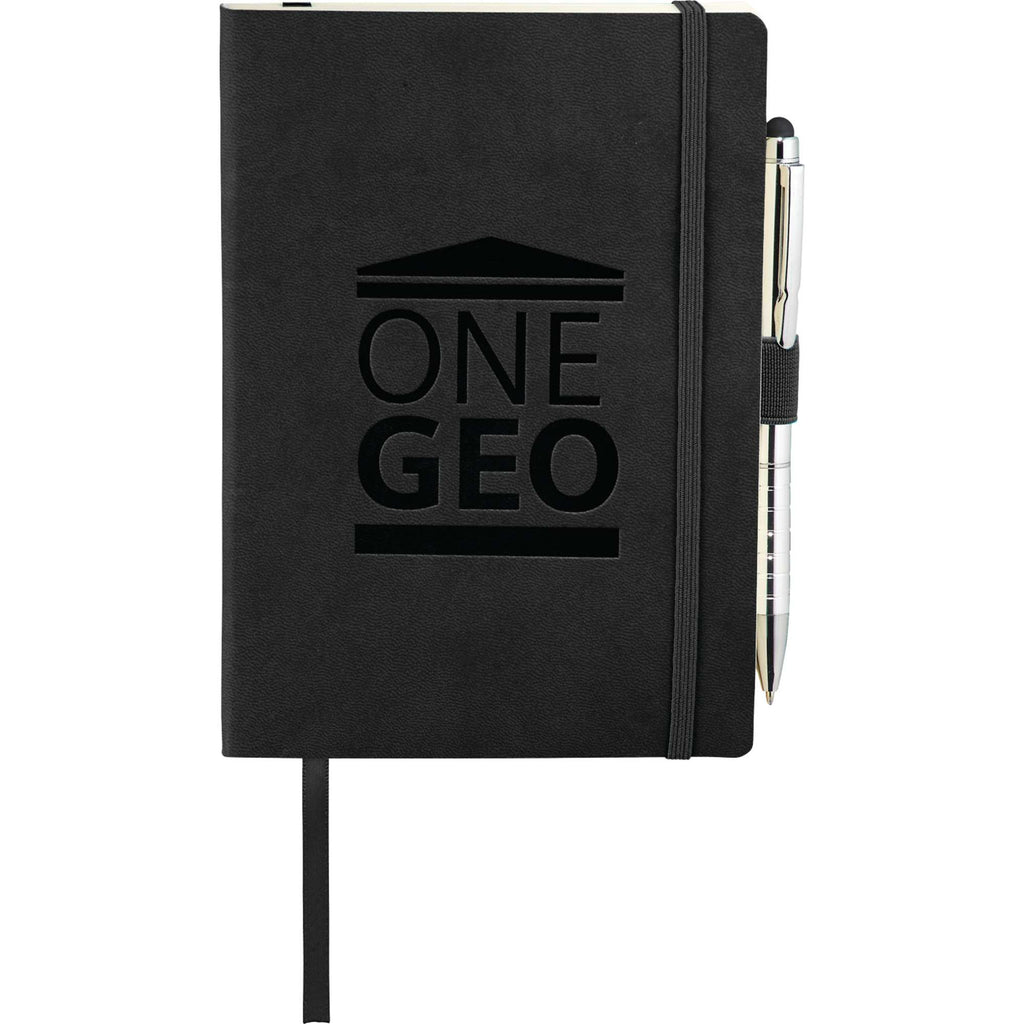 Revello Recycled Soft Cover Journal, 5 x 7 Inches Debossing - Black - Front