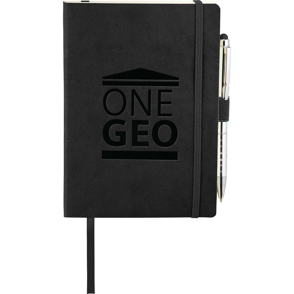 Revello Recycled Soft Cover Journal, 5 x 7 Inches Debossing - Black - Front