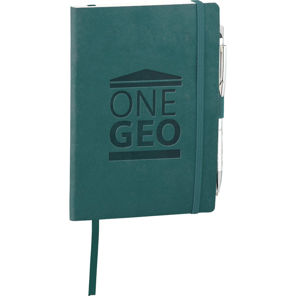 Revello Recycled Soft Cover Journal, 5 x 7 Inches Debossing - Turquoise - Photo