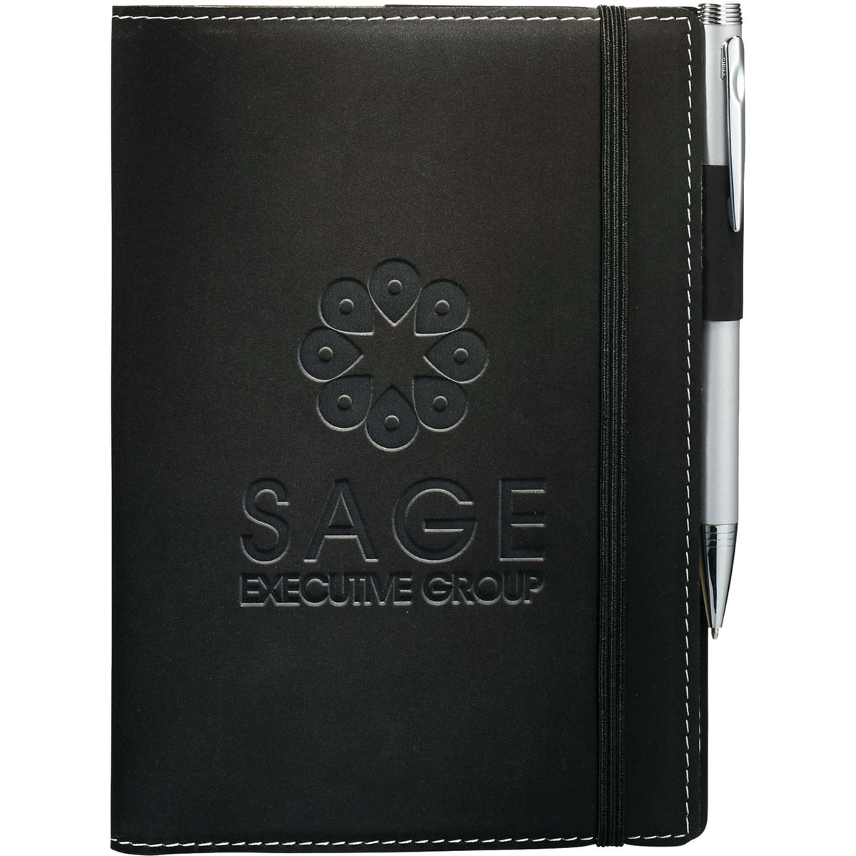 Revello Refillable Soft Cover Journal, 5.25 x 7.5 Inches Debossing - Black - Front 2