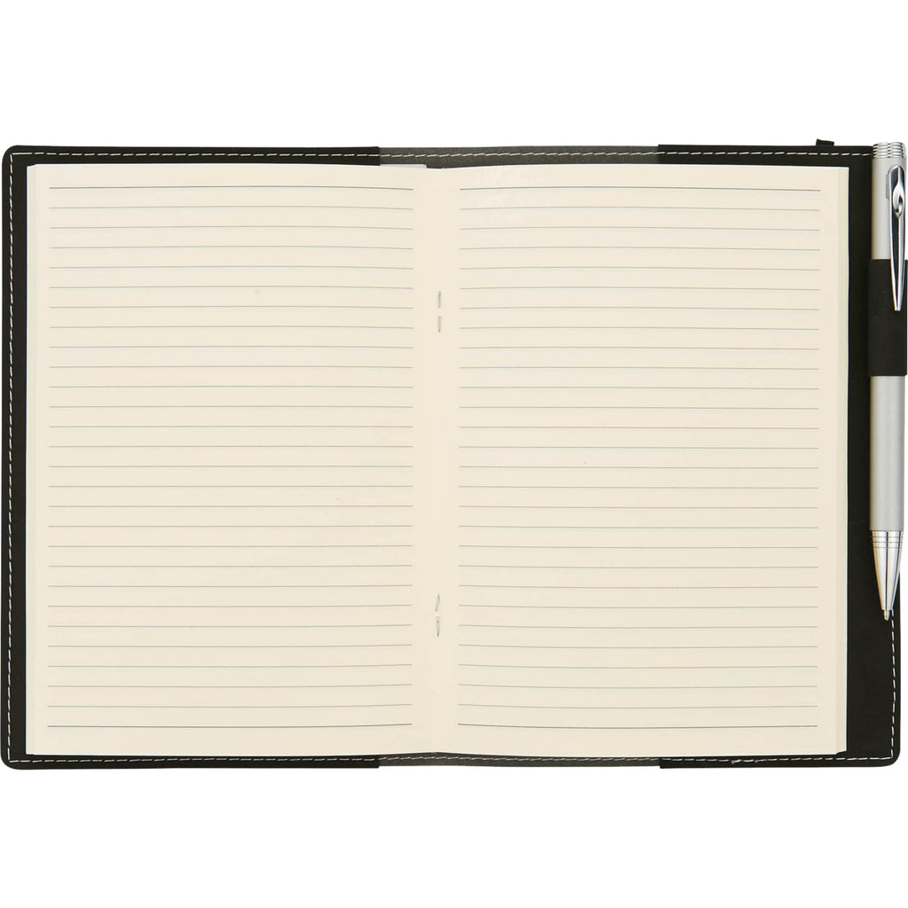 Revello Refillable Soft Cover Journal, 5.25 x 7.5 Inches Debossing - Black - Front 4