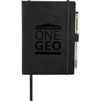Revello Soft Cover Journal and Stylus Pen Set, 5 x 7 Inches Debossing - Black - Front