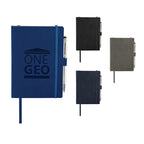 Revello Soft Cover Journal and Stylus Pen Set, 5 x 7 Inches Debossing - Blue - Front Group