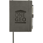 Revello Soft Cover Journal and Stylus Pen Set, 5 x 7 Inches Debossing - Gray - Front