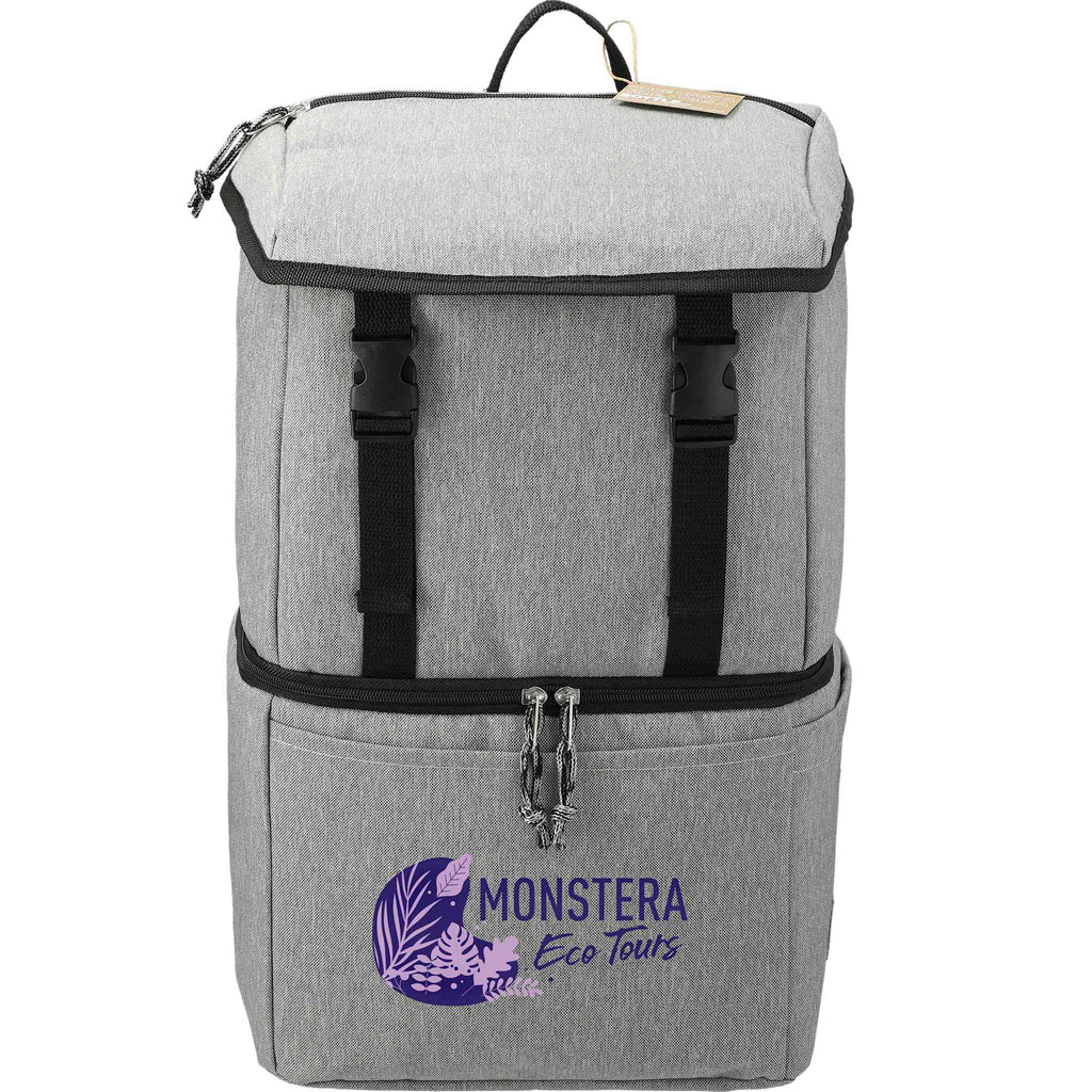 Revive Recycled Backpack Cooler with Dry Top Section Embroidery - Graphite - Front