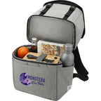 Revive Recycled Backpack Cooler with Dry Top Section Embroidery - Graphite - Left Angle 2