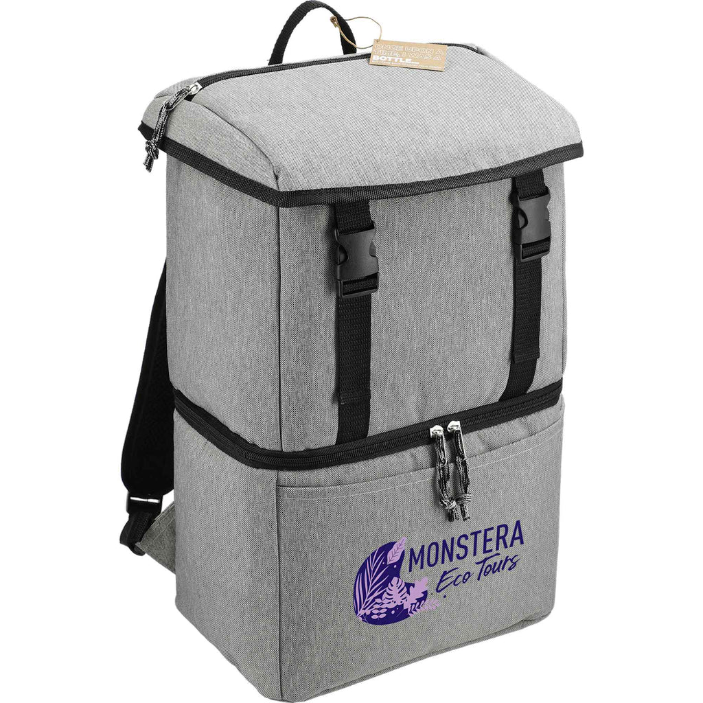Revive Recycled Backpack Cooler with Dry Top Section Embroidery - Graphite - Right Angle 2