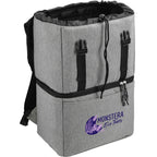 Revive Recycled Backpack Cooler with Dry Top Section Embroidery - Graphite - Right Angle Open Top
