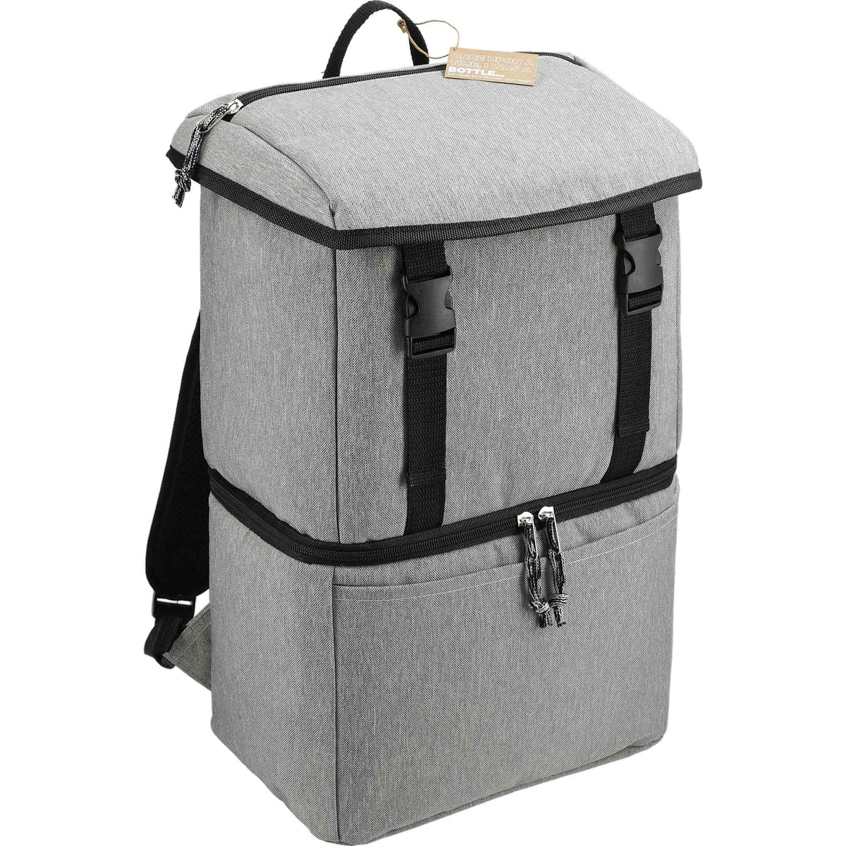Revive Recycled Backpack Cooler with Dry Top Section Transfer - Graphite - Right Angle 4