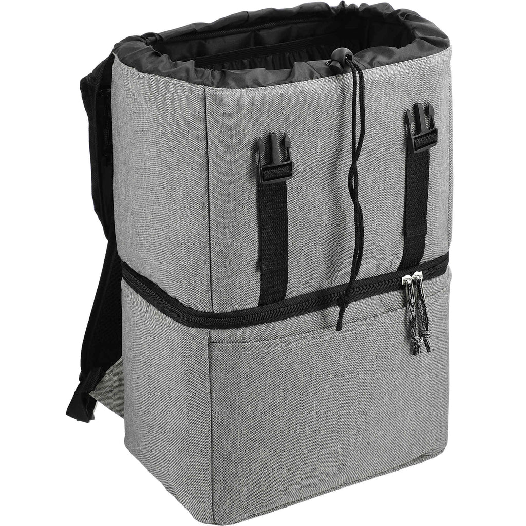 Revive Recycled Backpack Cooler with Dry Top Section Transfer - Graphite - Right Angle Open Top 2