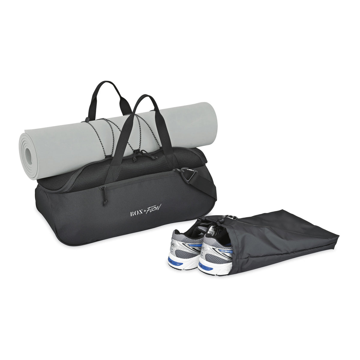 Revive Recycled Mesh Gym Duffel with Shoe Bag - Black - View 2