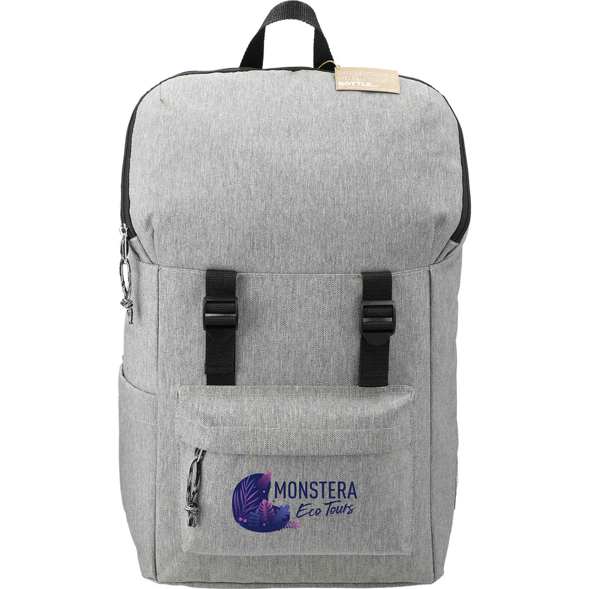 Revive Recycled Rucksack for 15 Inch Laptops Embroidery - Graphite - Front