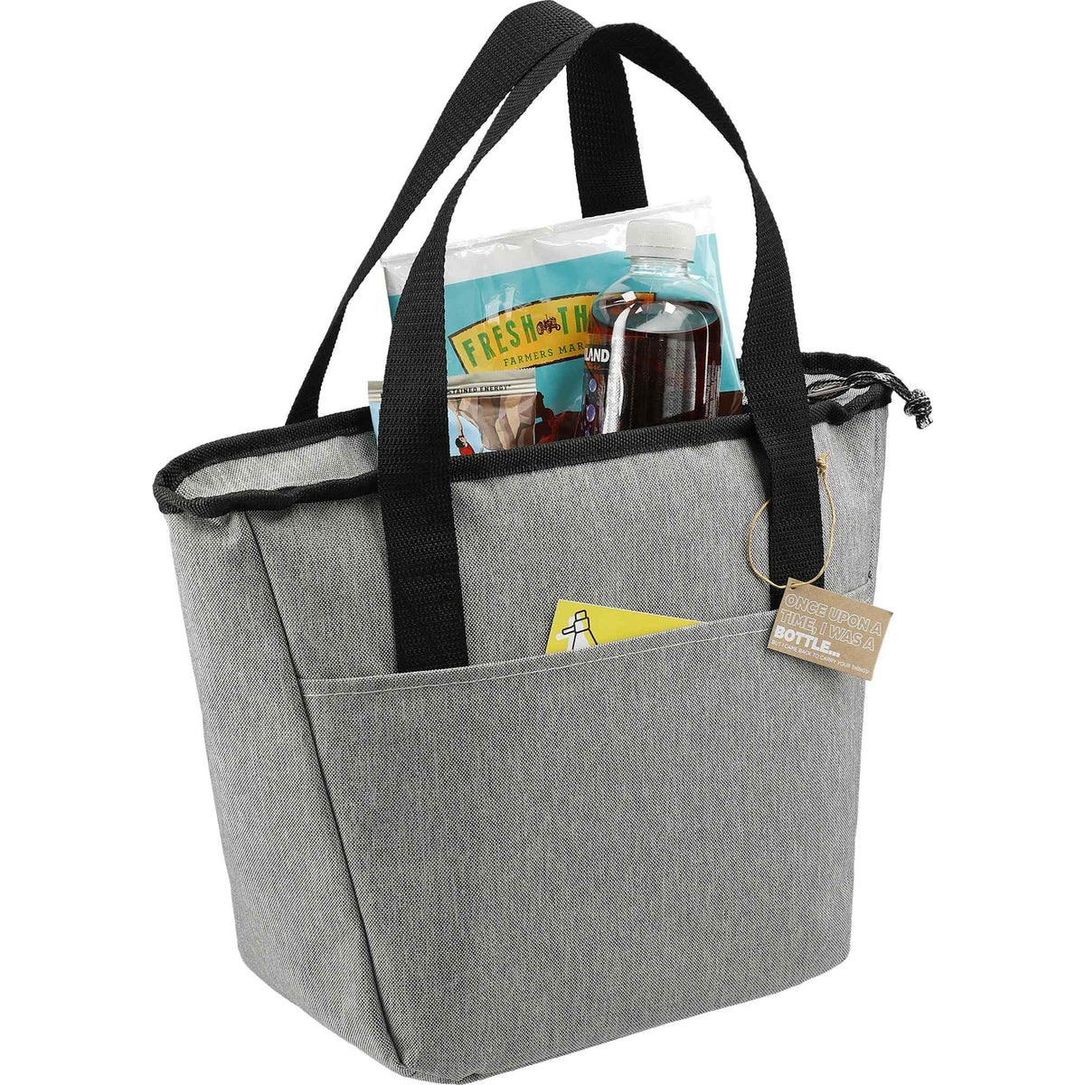 Revive Recycled Tote Cooler for 9 Cans Embroidery - Graphite - Right Angle 6