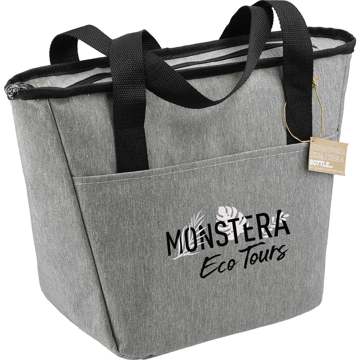 Revive Recycled Tote Cooler for 9 Cans Embroidery - Graphite - Right Angle
