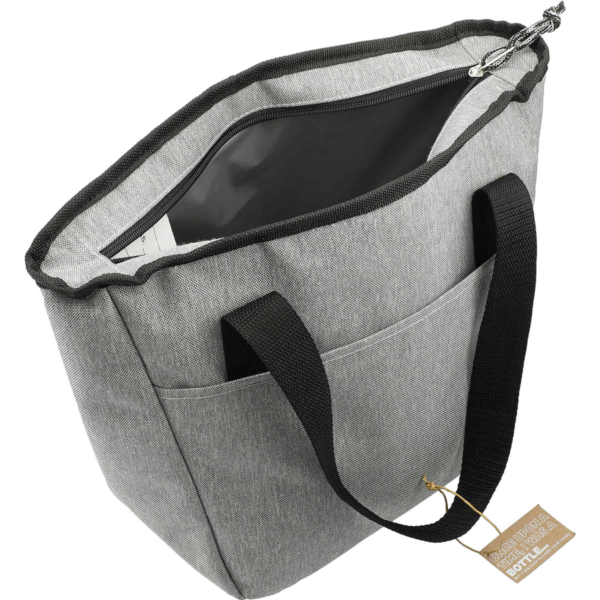 Revive Recycled Tote Cooler for 9 Cans Transfer - Graphite - Right Angle 4