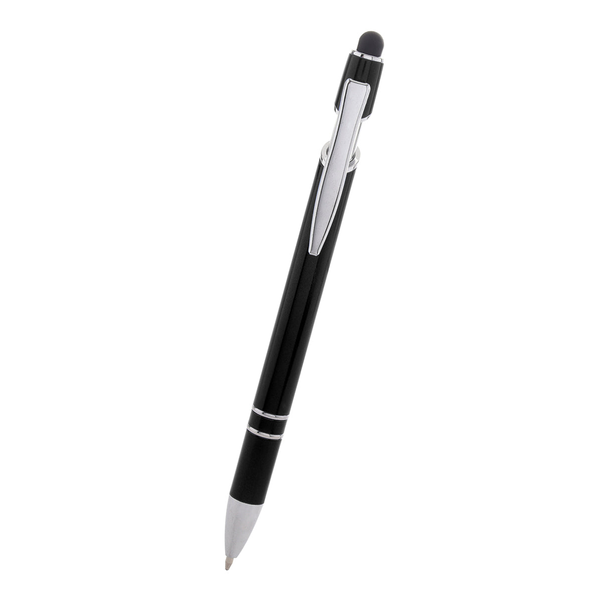 Rexton Incline Pen with Stylus - Black - Front