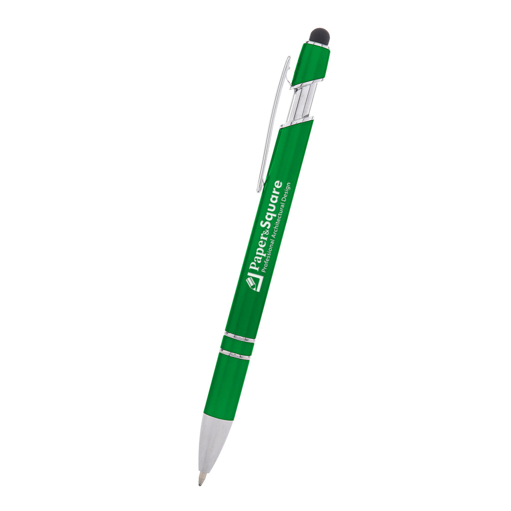 Rexton Incline Pen with Stylus - Green - Laser Engraving
